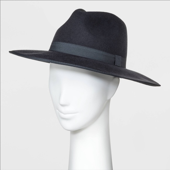 a new day Accessories - Gray Wide Brim Felt Fedora Hat
